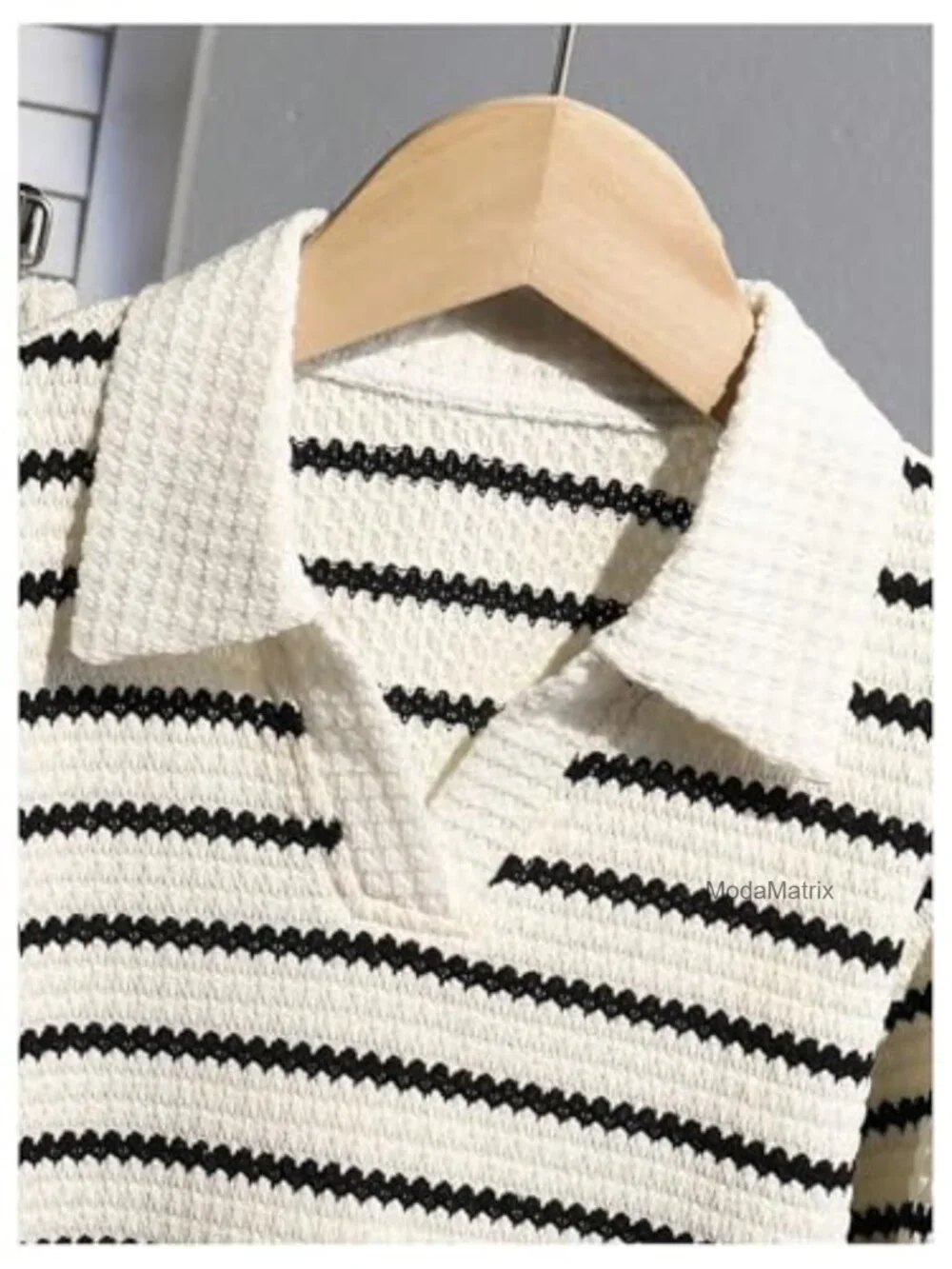 Girls Striped Knit Two Piece Set V Neck Long Sleeve Wide Leg Pants Lounge Set